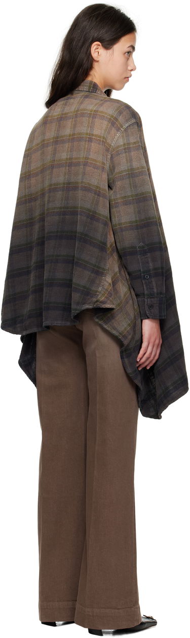 Риза R13 R13 Draped Plaid Shirt Кафяво | R13WR416-R552B, 2