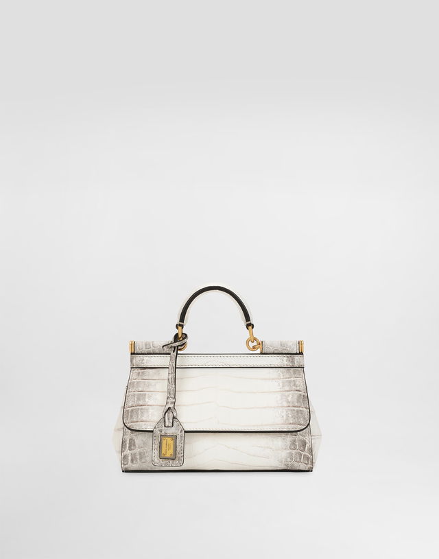 Dolce & Gabbana Elongated Sicily Handbag Himalayan Crocodile Leather