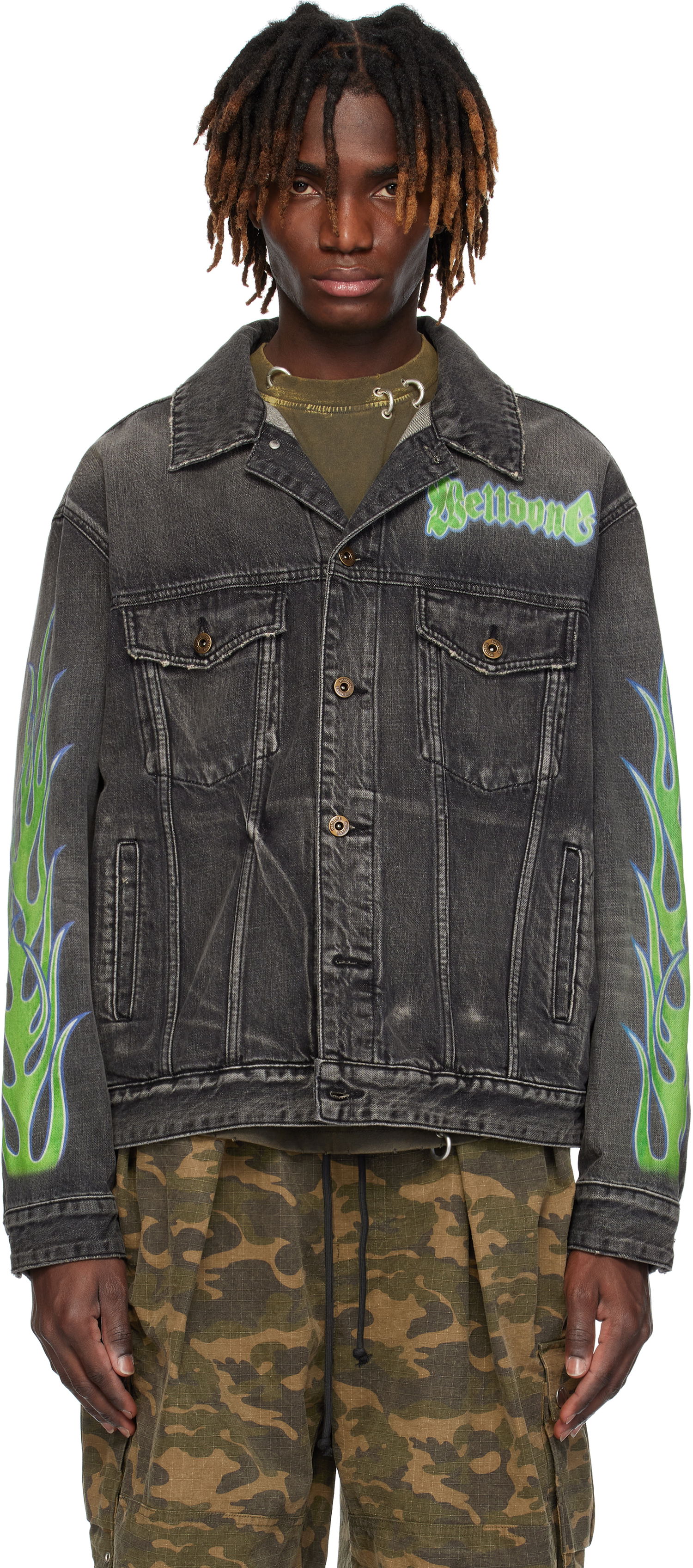 Яке We11done We11done Blaze Logo Denim Jacket Черно | WD-DJ0-25-318-U-BK, 0