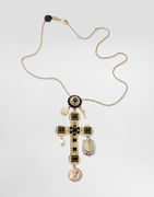 Dolce & Gabbana Sicily 18K Gold & Black Sapphire Cross Pendant Necklace