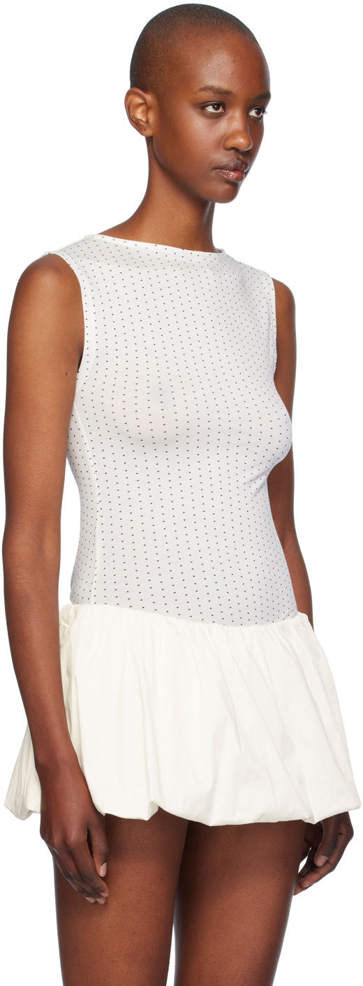Pокля Miaou Miaou Kelly Dotted Peplum Top Бяло | 7185TJBBKD, 1