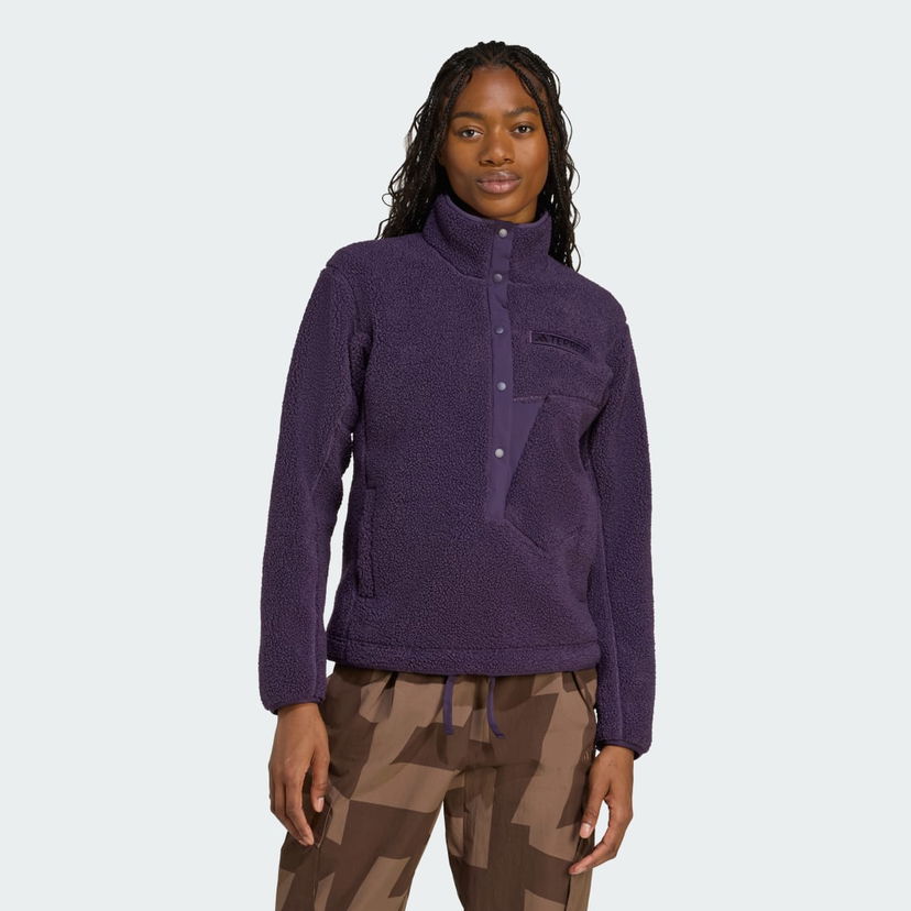 Суитчър adidas Performance Terrex Xploric High Pile Fleece Pullover Лилаво | JN0930
