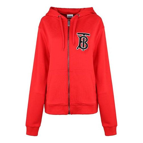 Суитчър Burberry Alphabet Print Zip-Up Hoodie Червено | 80211511, 0