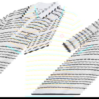 Поло тениска Casablanca Wavy Pattern Tuck Stitch Polo Shirt Многоцветен | M-SP26-KW-1260-01, 0