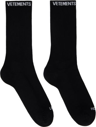 Чорапи VETEMENTS VETEMENTS Logo Socks Черно | UA66SO100B, 0