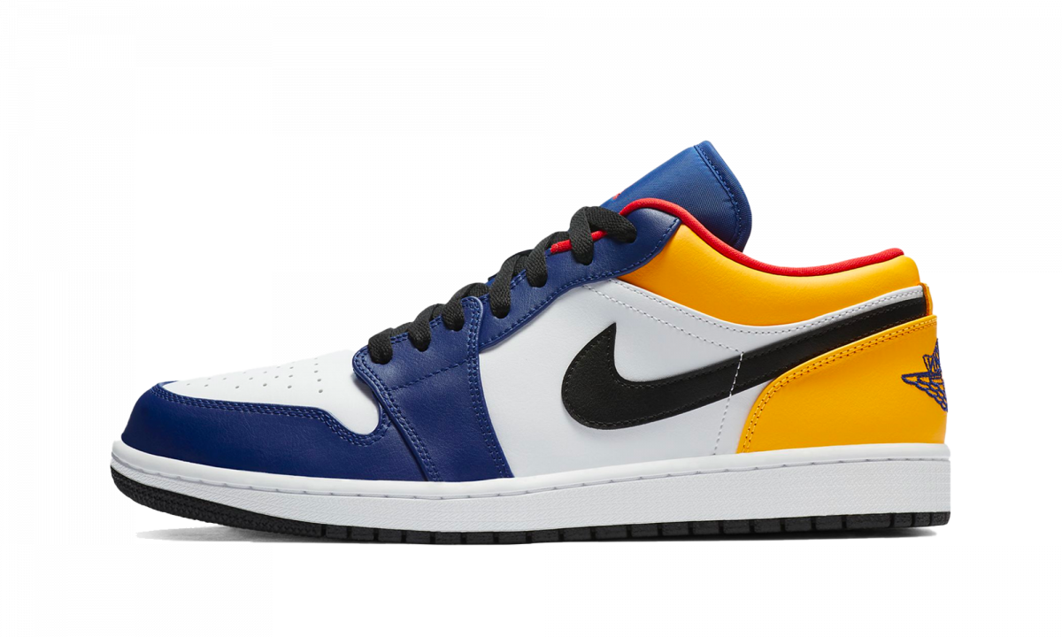 Кецове и обувки Jordan Air Jordan 1 Low "White Deep Royal Blue" Бяло | 553558-123, 0