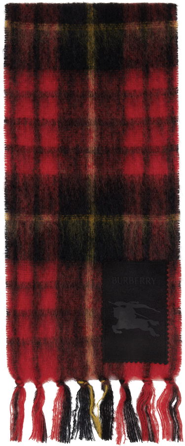 Шал Burberry Burberry Check Mohair and Wool Scarf Червено | 8114096, 0