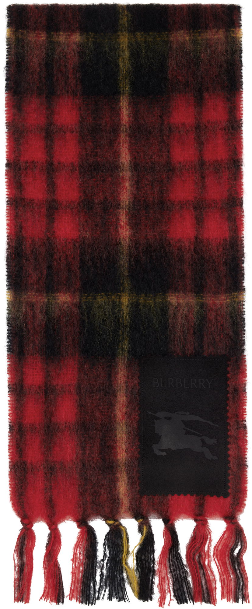 Шал Burberry Burberry Check Mohair and Wool Scarf Червено | 8114096