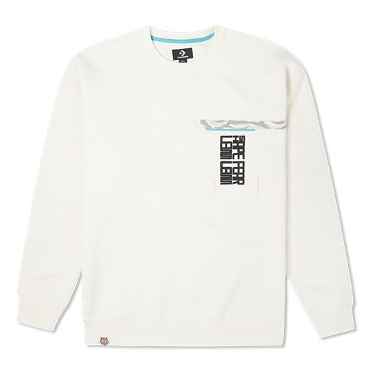Пуловер Converse New Year Series Fleece Lined Pocket Sweatshirt Бяло | 10024156-A01