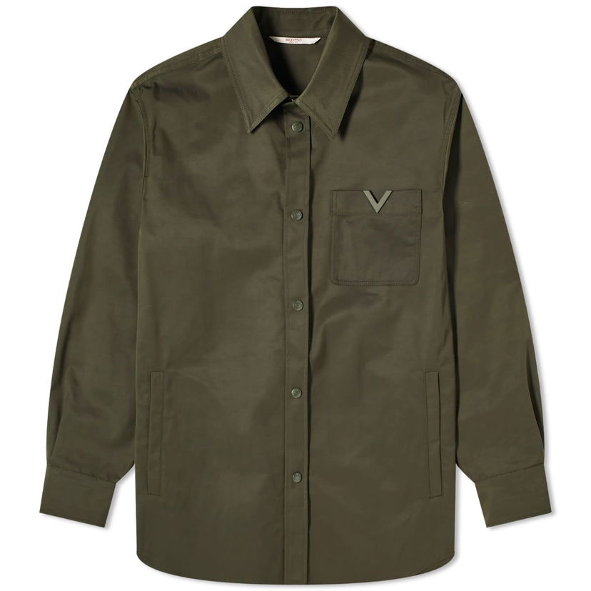 Риза Valentino V Logo Overshirt Зелено | 4V3CIA9ACKV-L90