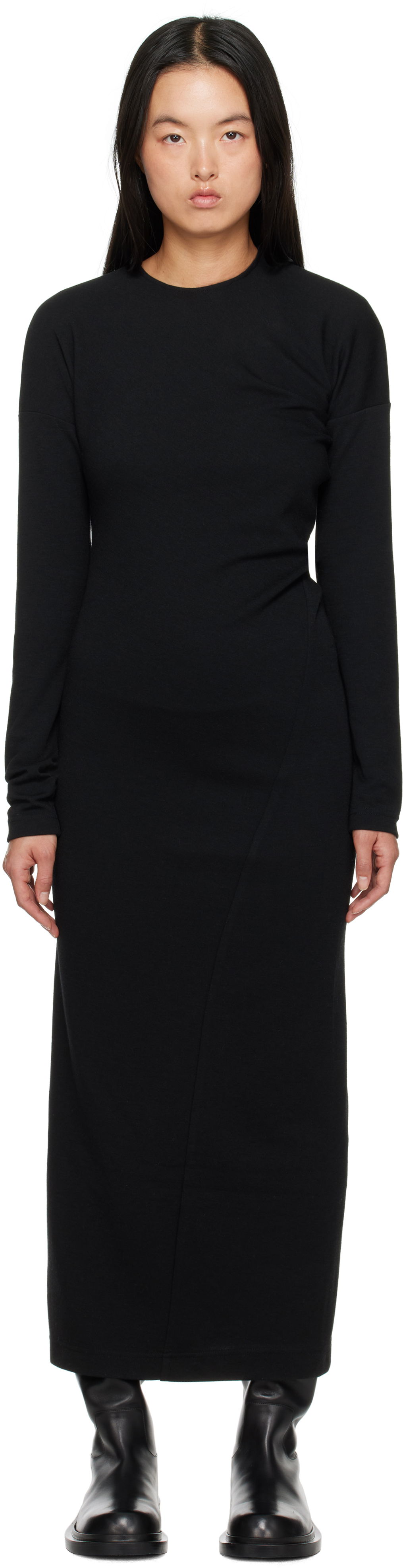 Pокля TOTEME TOTEME Women's Twisted Jersey Midi Dress Черно | 244-WRD824-FB0294, 0