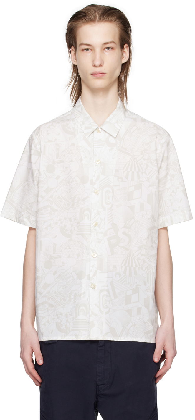 Риза Paul Smith PS Paul Smith Pattern Shirt Бяло | M2R-695U-M21966-02, 0