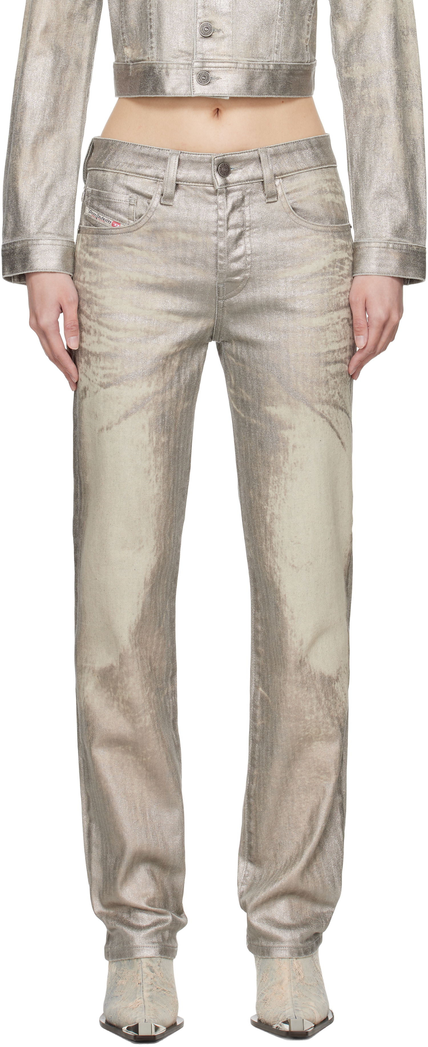 Дънки Diesel Metallic Straight Jeans Металик | A14797 0CBCZ, 0