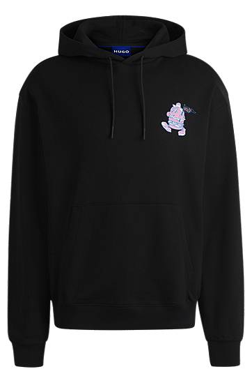 Суитчър BOSS HUGO Street-Food Graphic Hoodie Черно | 50532264