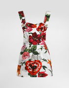 Dolce & Gabbana Flower-Print Poplin Mini Dress