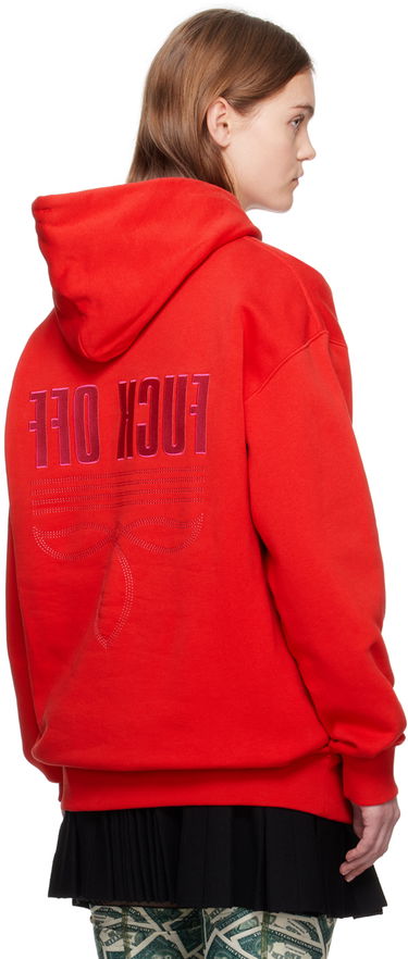 Суитчър VETEMENTS Embroidered Hoodie Червено | VL20HD280R, 2