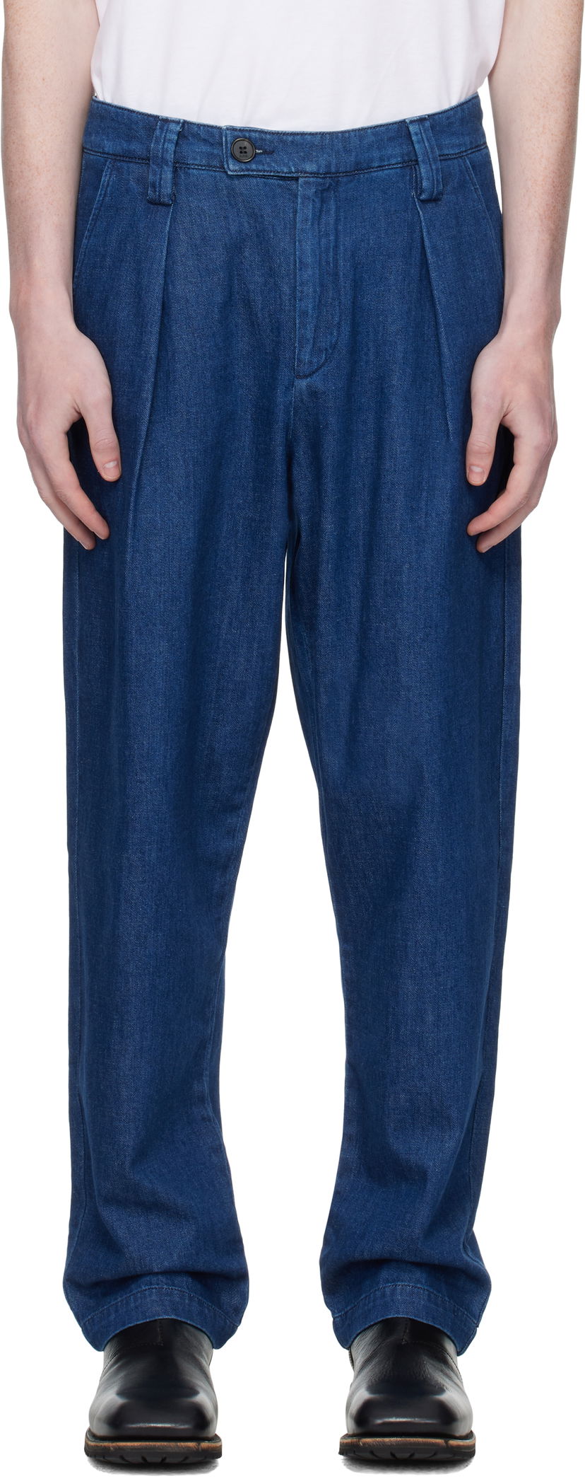 Дънки A.P.C. A.P.C. Renato Pleated Denim Trousers Синьо | COHAL-H08428