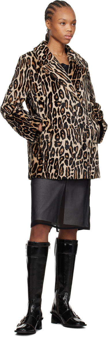 Палта RE/DONE Re/Done Leopard Print Shearling Peacoat Бежово | 817-06WLEOPCT, 3