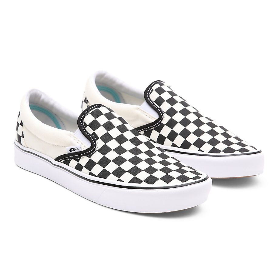 Кецове и обувки Vans Comfycush Slip-On Checkerboard Бяло | VN0A3WMDVO4, 0
