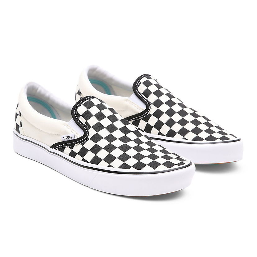 Кецове и обувки Vans Comfycush Slip-On Checkerboard Бяло | VN0A3WMDVO4