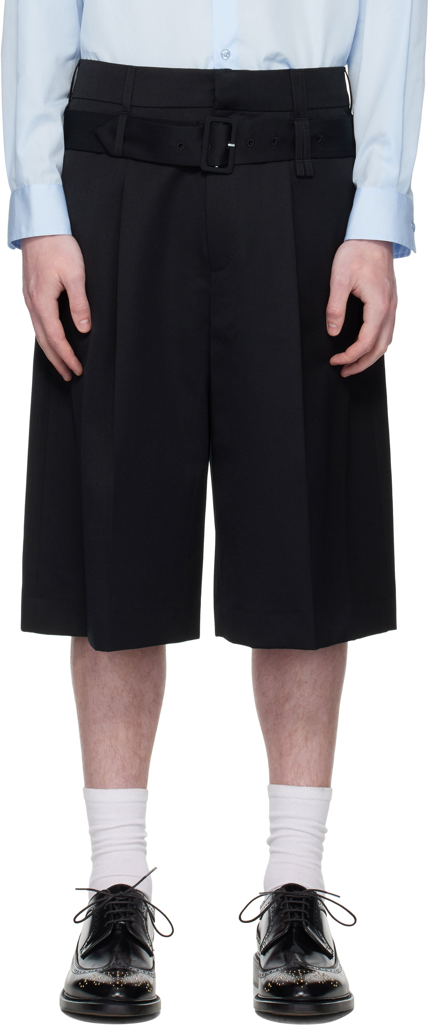 Къси панталони Simone Rocha Simone Rocha Wide Leg Multi Belt Loop Shorts Черно | 4160 1217, 0