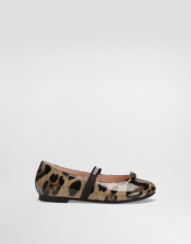 Dolce & Gabbana Printed Shiny Calfskin Ballet Flats