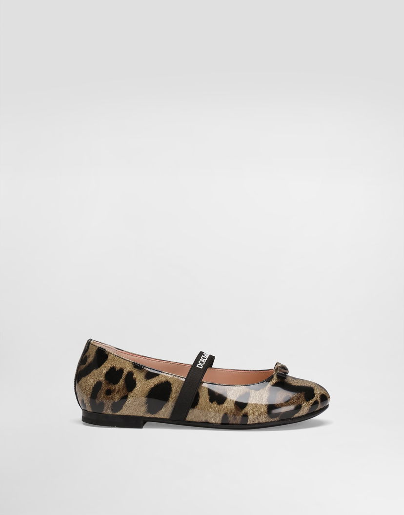 Кецове и обувки Dolce & Gabbana Dolce & Gabbana Printed Shiny Calfskin Ballet Flats Кафяво | D11294AM568HA93M