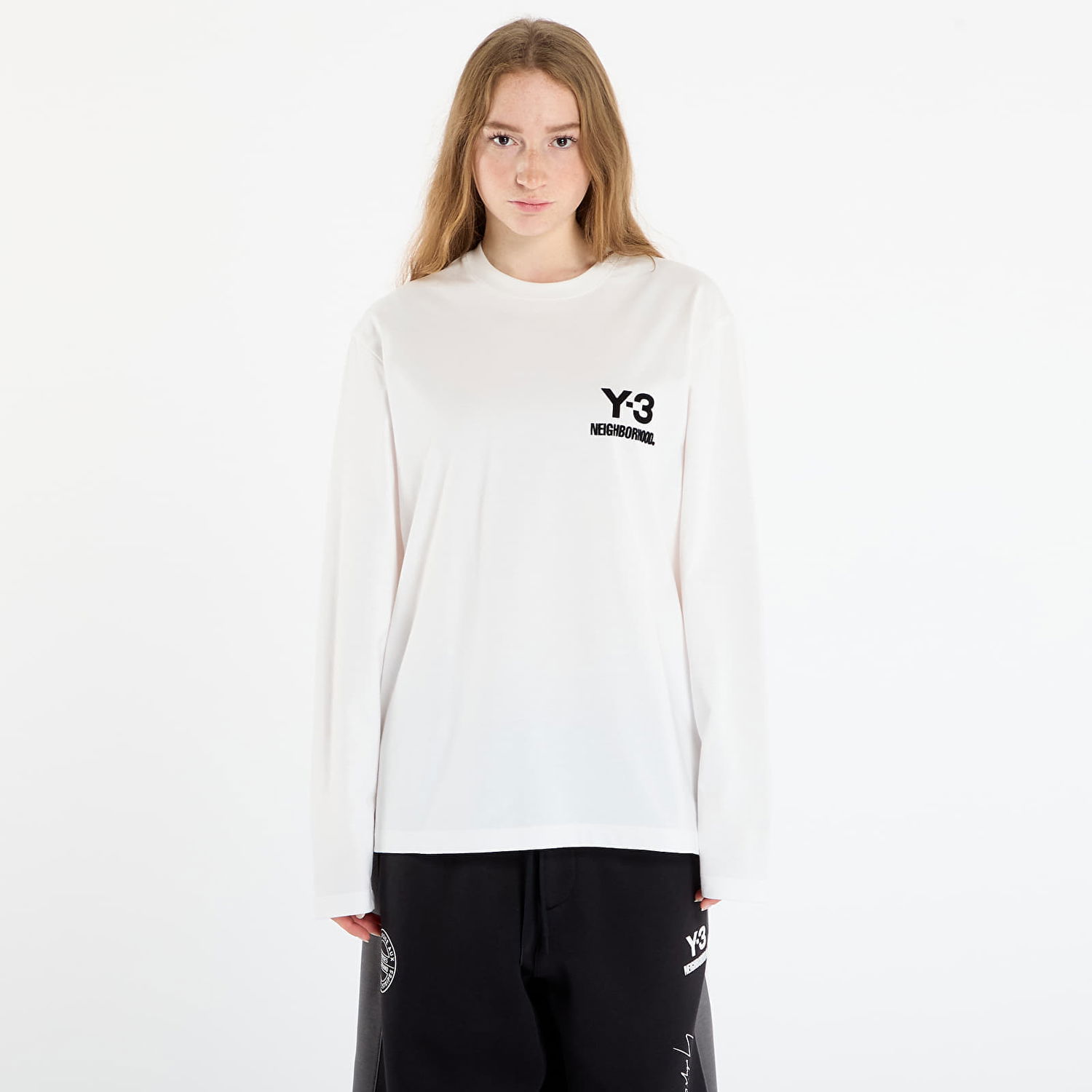 Тениска Y-3 Y-3 x Neighborhood Logo Long Sleeve Tee Бяло | JX7455, 0
