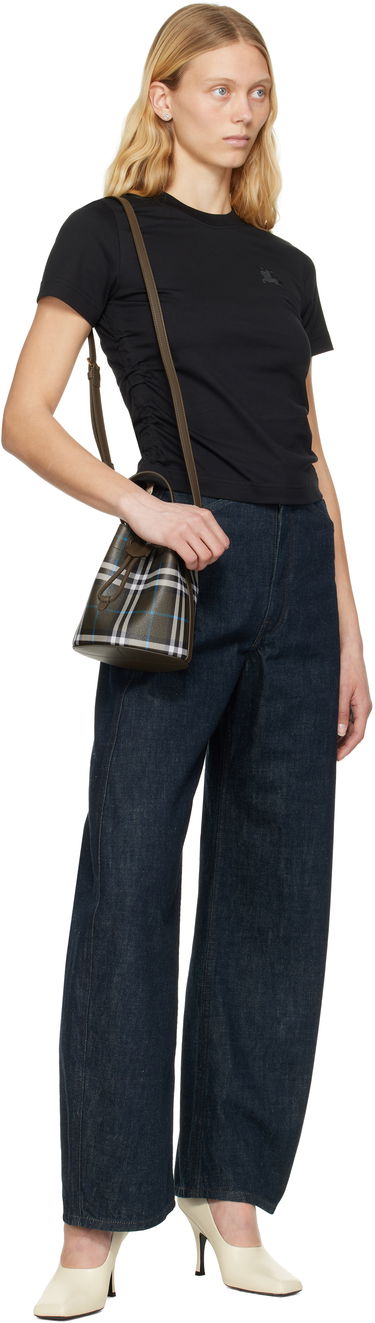 Дамска чанта Burberry Burberry Mini Check Bucket Bag Зелено | 8108303, 3