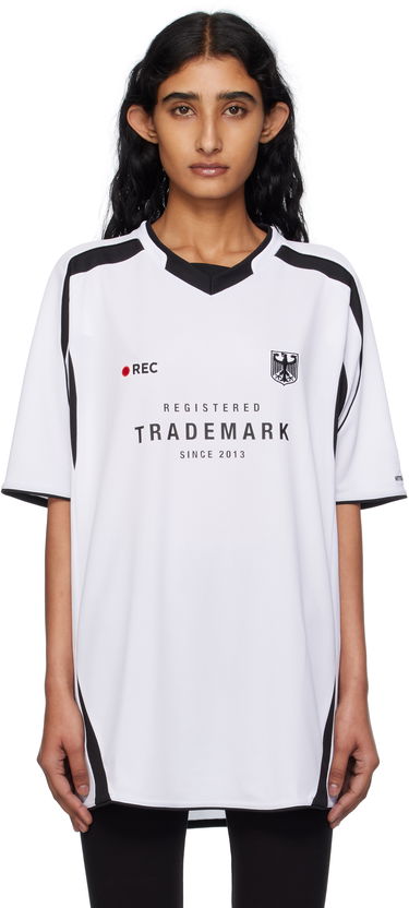 Фланелка VETEMENTS Vetements 'Trademark' Football T-Shirt Бяло | UH76TR500W, 0