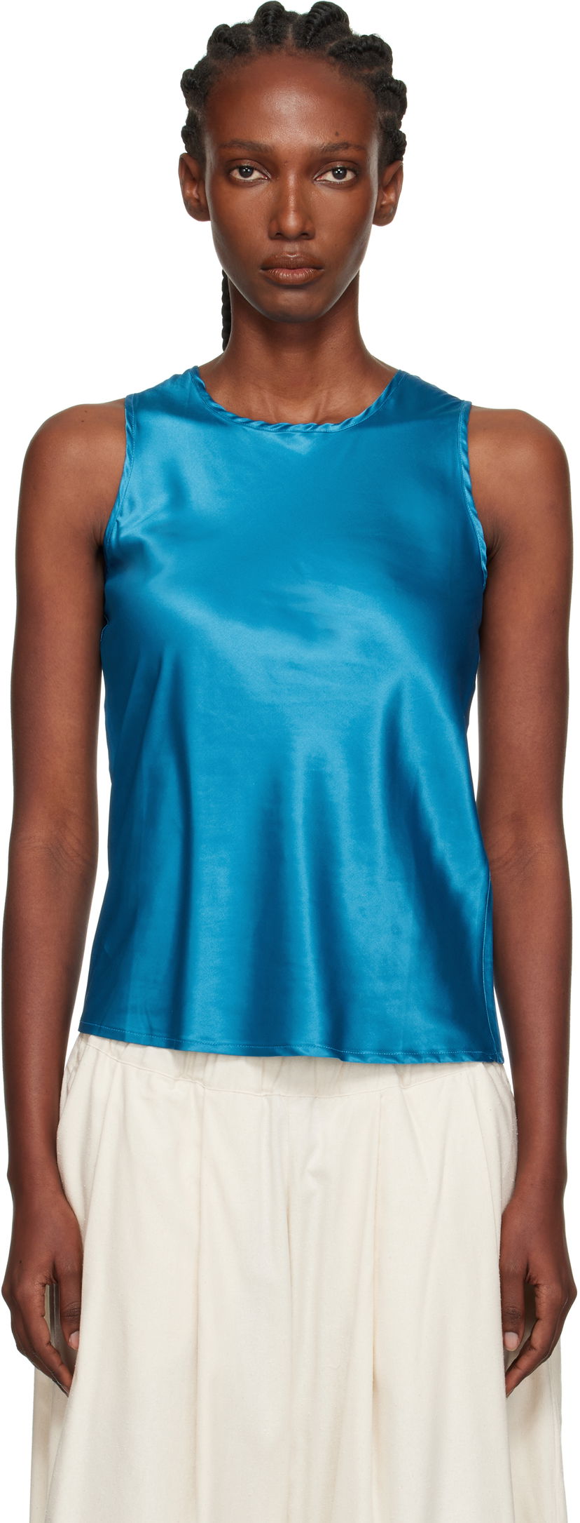 Потник Baserange Baserange Dydine Satin Tank Top Синьо | TSDYT-EV-AU25