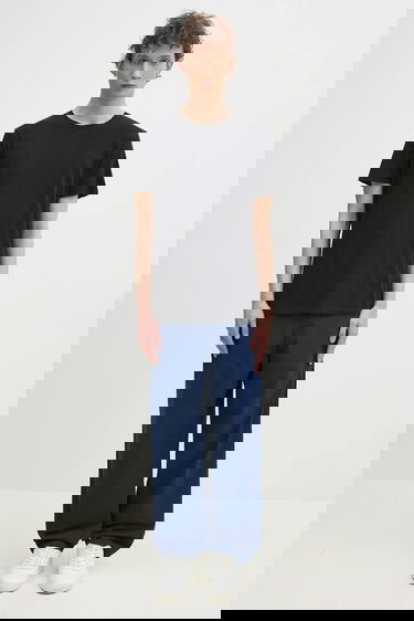 Панталони Carhartt WIP Calder Simple Cotton Wide-Leg Pant Синьо | I033128.E7GD, 4