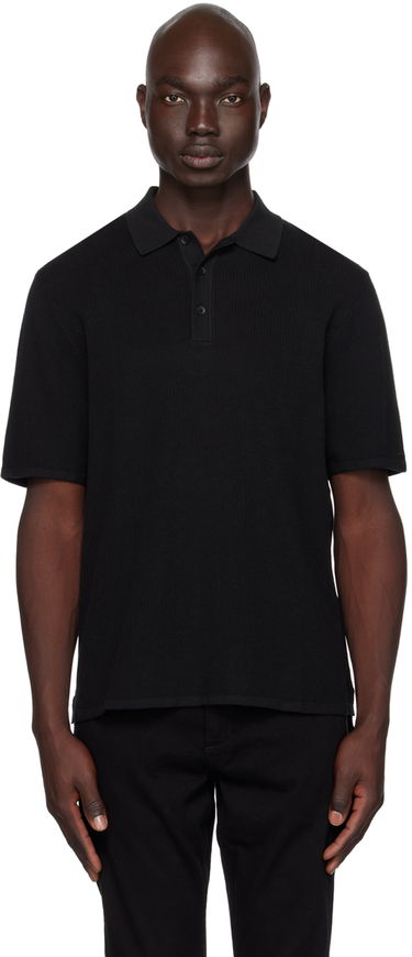 Поло тениска rag & bone Harvey Knit Polo Shirt Черно | MBS22S018KI18, 0