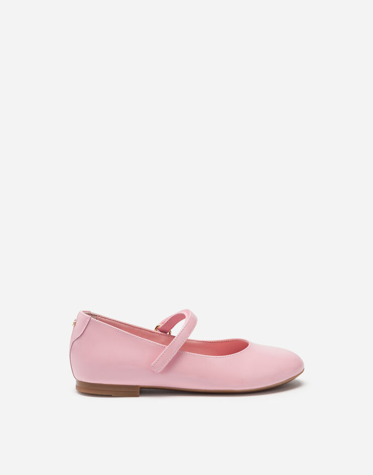 Кецове и обувки Dolce & Gabbana Leather Mary Jane Ballet Flats Розово | D10699A132880416