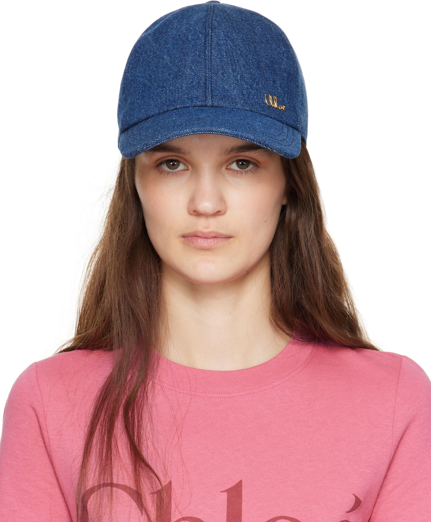 Шапка с козирка CHLOÉ Chloé 'The Chloé' Iconic Denim Baseball Cap Синьо | CHC25SD019GDN, 0