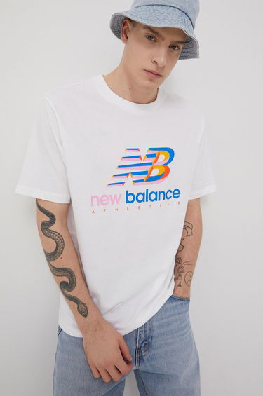 Тениска New Balance Athletics Amplified Logo Tee Бяло | MT21503WT, 0