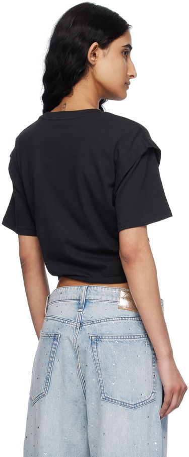 Тениска rag & bone Tie Front T-Shirt Черно | WCC24PT007MC07, 2