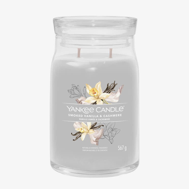 Свещи Yankee Candle Large Jar Candle Smoked Vanilla & Cashmere Сиво | 40739, 0