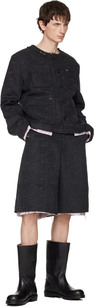 Яке Charles Jeffrey Loverboy LOVERBOY Piercing Distressed Collarless Jacket Черно | 052020301, 3