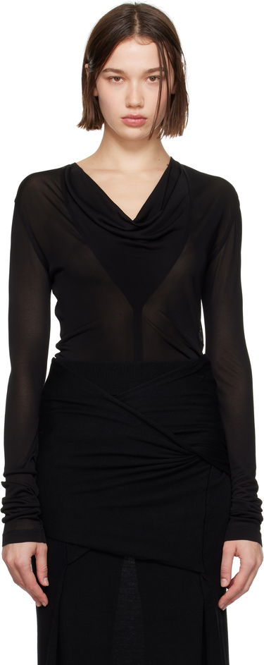 боди TOTEME TOTEME Draped V-Neck Top Черно | 244-WRT0401-FB0266, 0