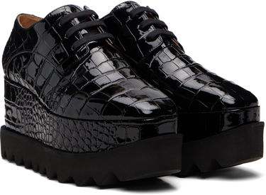 Кецове и обувки Stella McCartney Limited-Edition Elyse Crocodile Platform Derbys Черно | 810479APAEL0, 3