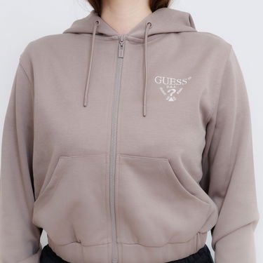 Суитчър GUESS Guess Roberta Full Zip Cropped Hoodie Кафяво | V5RQ20KC3D2-A120, 2