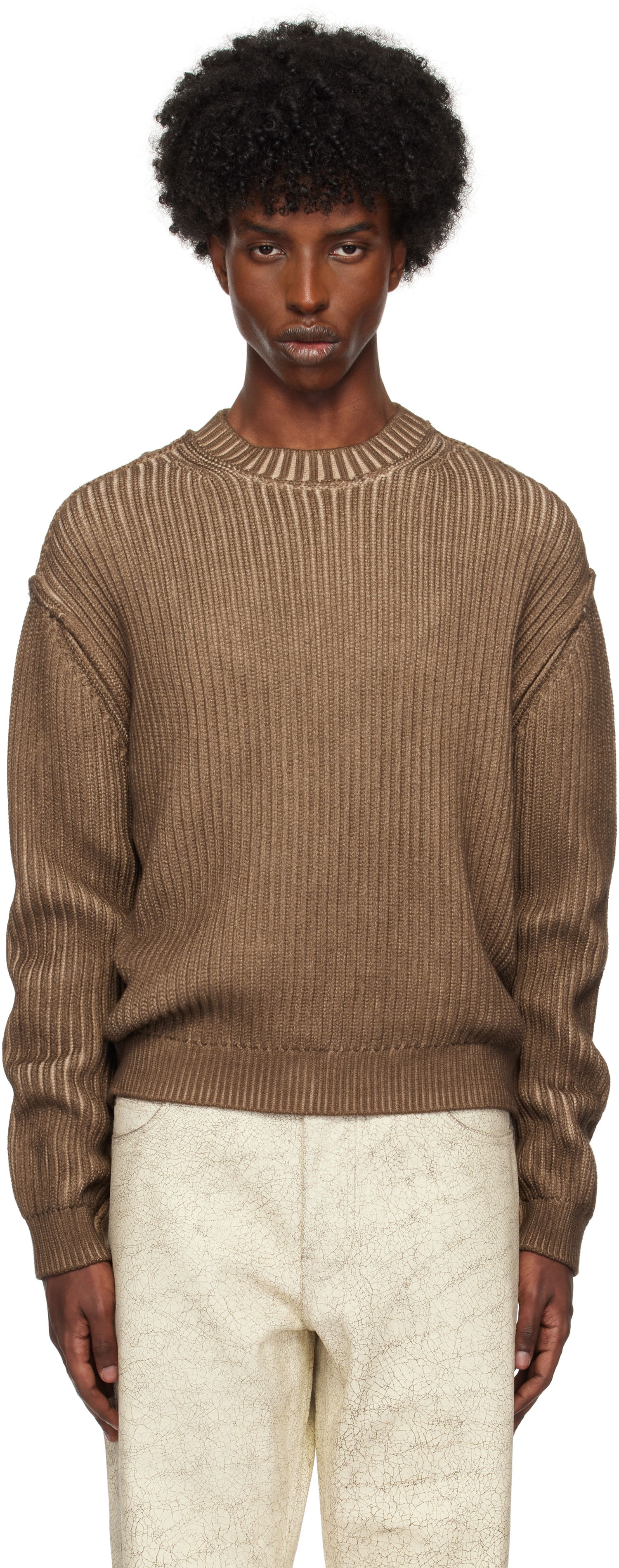 Пуловер GUESS Vintage Washed Crewneck Sweater Кафяво | M4BR03Z3GL0F193, 0