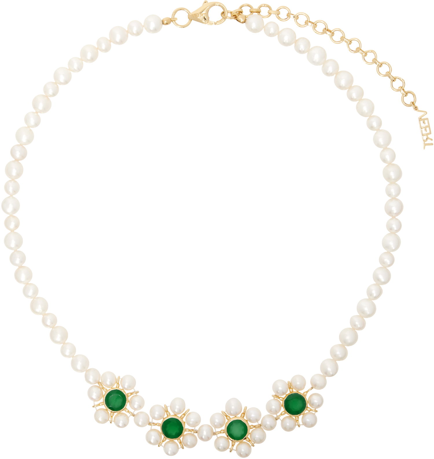 Колие VEERT 'Four Flower Pearl' Necklace Металик | JLG0021-YG, 0