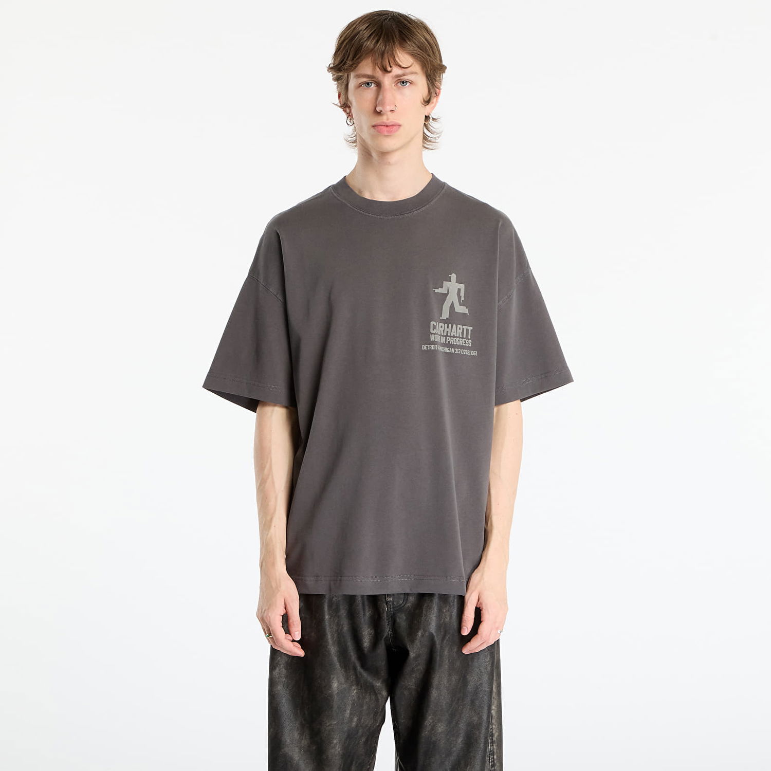 Тениска Carhartt WIP WIP S/S Distance T-Shirt Сиво | I035449.874J, 0