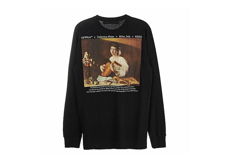 Тениска Off-White Caravaggio Lute L/S T-Shirt Black/Multi Черно | OMAB001F21JER0031084, 0