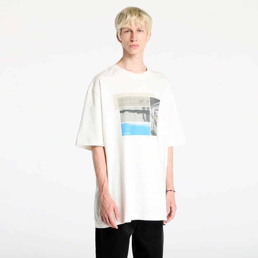 Тениска CALVIN KLEIN City Poster Street Tee Ivory Бяло | J30J326861 YBI