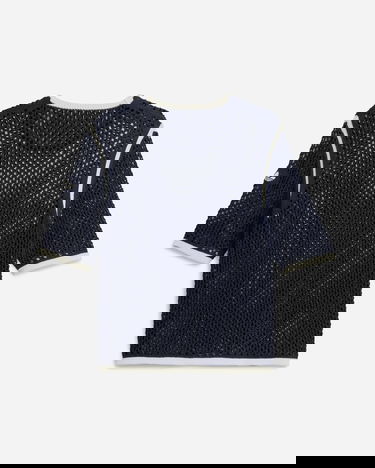 Съкратен топ adidas Originals Wales Bonner Knit Tee Тъмно синьо | KA7052, 2