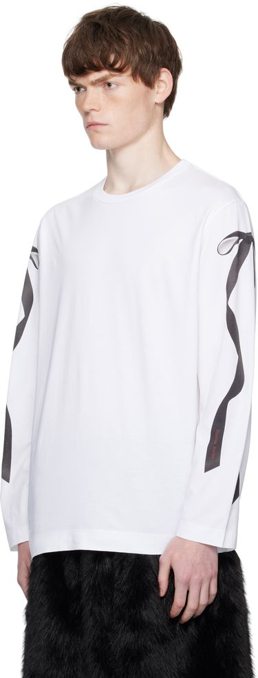 Тениска Simone Rocha Simone Rocha Ribbon Bow Tail Long Sleeve T-Shirt Бяло | 5194P54-M 0569, 3