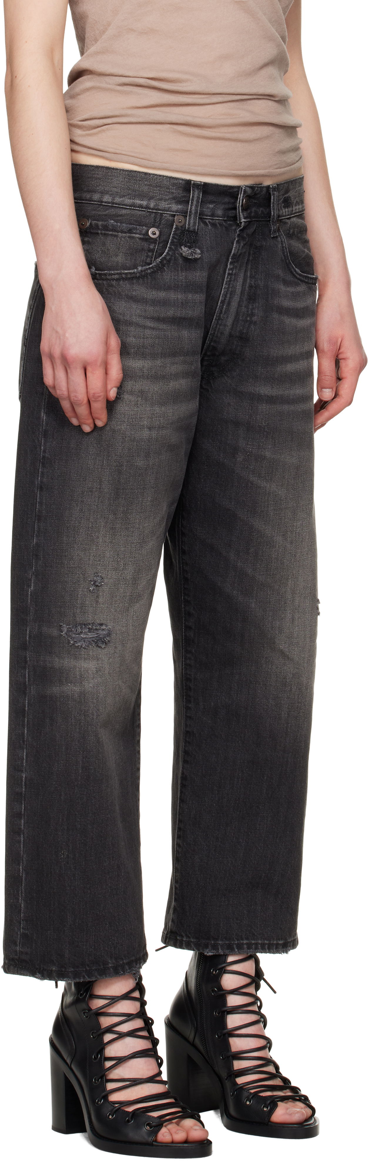 Дънки R13 R13 X-Boyfriend Distressed Jeans Черно | R13WD211-D284A, 1